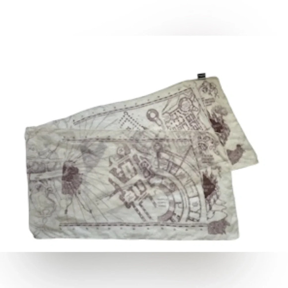 Harry Potter Marauders Map Womens Scarf Sheer Polyester Brown Cream 76 x 19’ - Picture 3 of 8